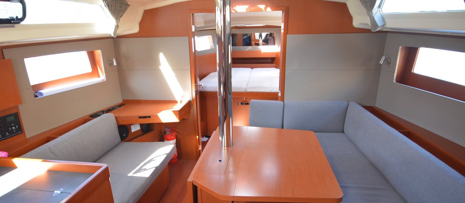 Lower lounge view of Skippered Charter on Beneteau 40