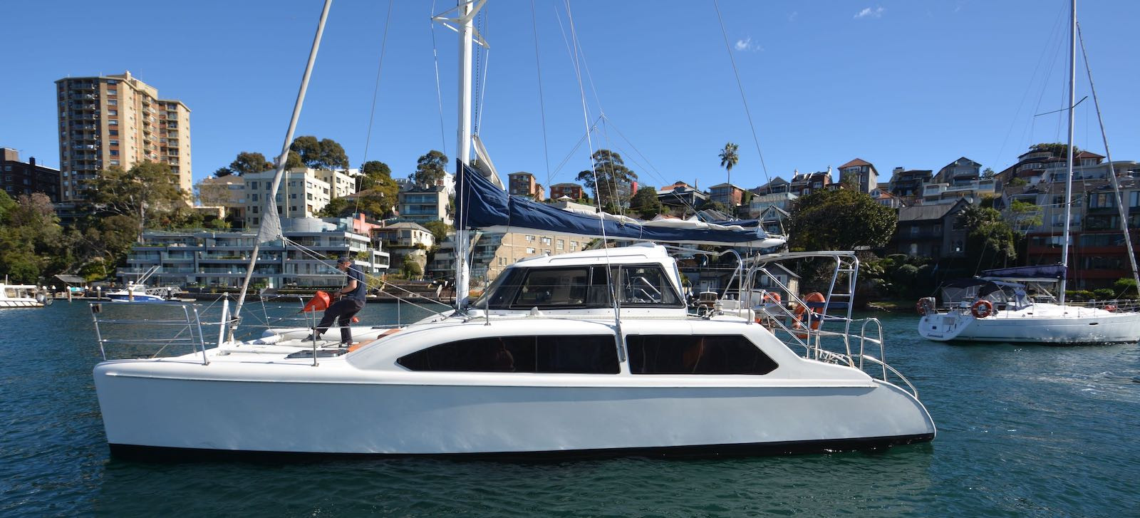 Side profile view of 8 Hour Skippered Charter on Seawind 1000