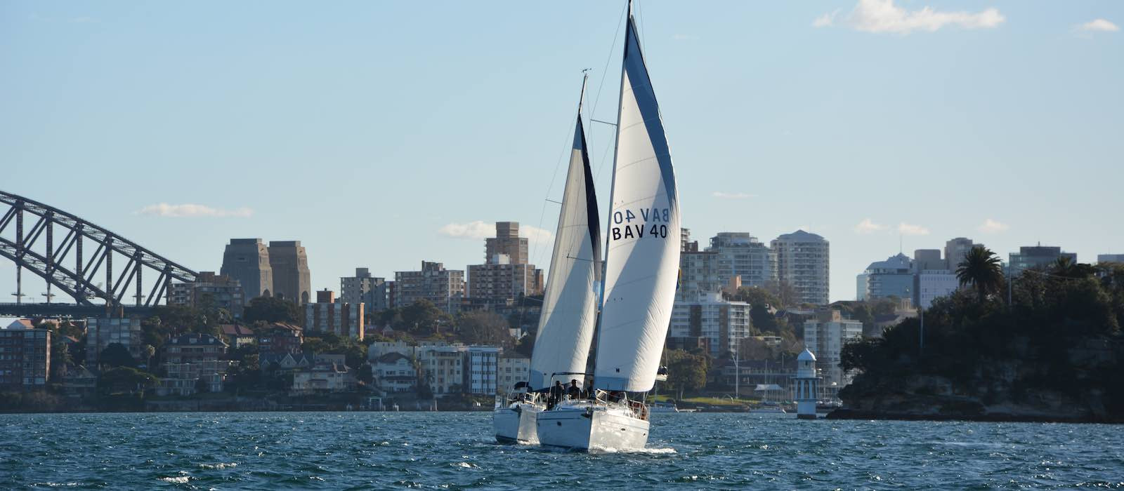Sailing Sydney skippered yacht charter on Bavaria 40